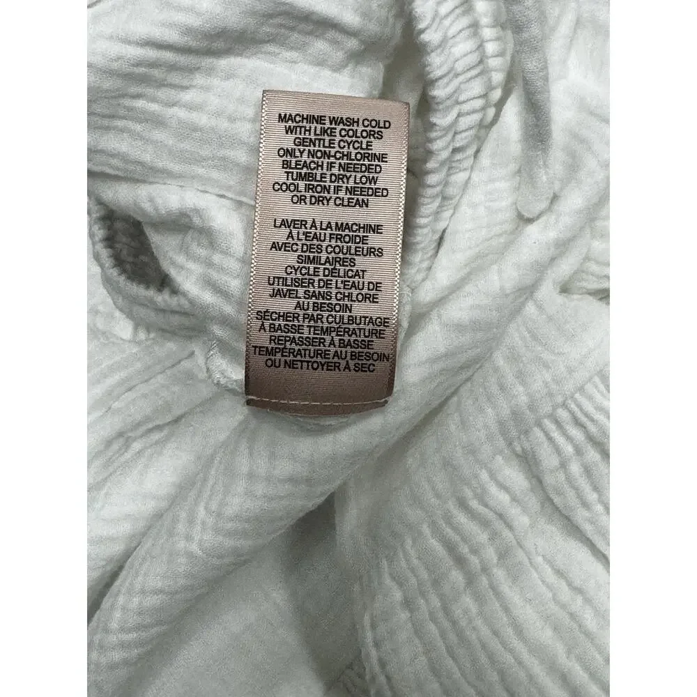 Philosophy Republic White Crinkle Cotton Gauze Tiered Midi Skirt Medium NWT